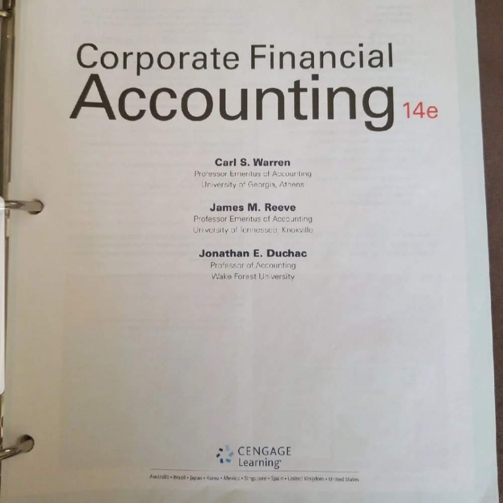 Corporate Financial Accounting Textbook - Picture 2 of 3